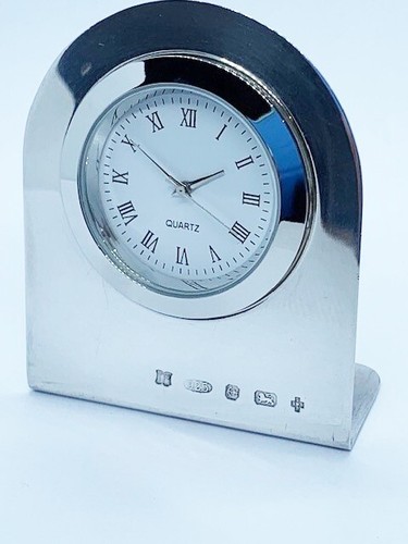 Small silver arched - arched, clock